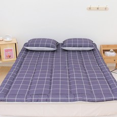 CHOUETTROOM 可整件水洗床褥床墊, 方格 海軍藍