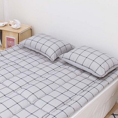 CHOUETTROOM 可整件水洗床褥床墊, 方格 灰色