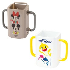 Skater 韓國可折疊盒裝飲料架 纖巧款 米奇米妮好朋友 + 基本款 碰碰狐鯊魚寶寶 套組, 混合顏色, 1套