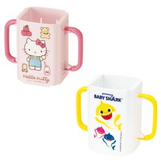 Skater 韓國幼兒用折疊式包裝飲料杯架 2種組, Hello Kitty,碰碰狐小鯊魚, 1組