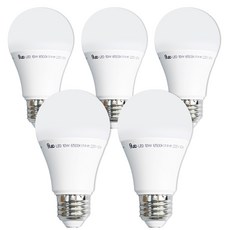 LED 벌브 전구 10W, 5개, 주광색
