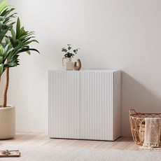 헤이몰리 보니 템바보드 다용도 높은 거실 수납장 방문설치, 화이트