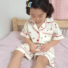 woojooi 女童款和媽媽的碎花短袖短褲睡衣組