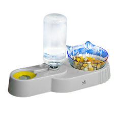 DING DONG PET 寵物 Peak 2in1 半自動餵水餵食器, 1個, 灰色