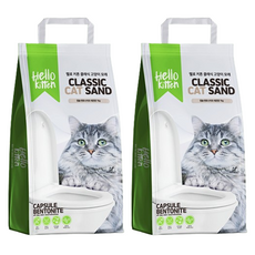 헬로키튼 응고형 캡슐 벤토나이트 고양이 모래, 7kg, 2개, 레몬향