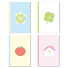 DASH&DOT 柔軟東西迷你筆記本無花紋 4種組, 混色, 1組