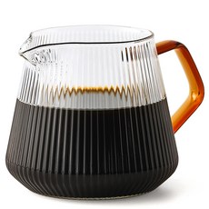 빈플러스 플리츠 내열유리 커피서버 브라운 핸들, 600ml, 1개, 단품