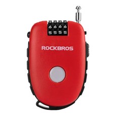 ROCKBROS 洛克兄弟 鋼纜密碼鎖 鎖具 981, 1個, 紅色