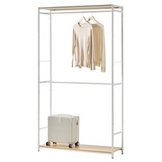 룸앤홈 어반 드레스룸 행거 1200 기본형, 화이트 + 내추럴