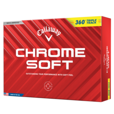 Callaway 卡拉威 Chrome Soft 360度三軌瞄準3層高爾夫球, 12顆, 1盒, 黃色