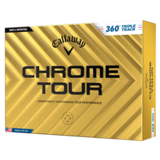 Callaway 卡拉威 Chrome Tour 360度三軌瞄準4層高爾夫球, 12顆, 1盒, 白色