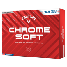 Callaway 卡拉威 Chrome Soft 360度三軌瞄準3層高爾夫球, 12顆, 1盒, 白色