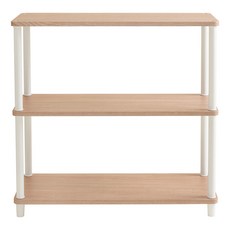 ROOM&HOME 韓國製造 日常圓角方形層架, 3層, 橡木白