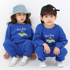 키즈크루 아동용 빕빕 맨투맨 상하의 세트