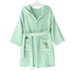 moms nature 兒童竹纖維浴袍 S ~24個月, 1個, 薄荷綠 Ttoyong