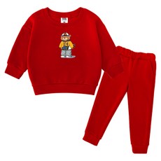 키즈크루 아동용 곰댕이24 맨투맨 상하의 세트