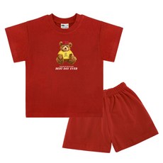 키즈크루 아동용 통기성 슈퍼베어 반팔 상하 세트