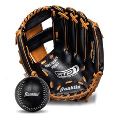 Franklin 兒童用 RTP 右投用手套 + 球組 4809TBS, 黑色/棕色, 1套