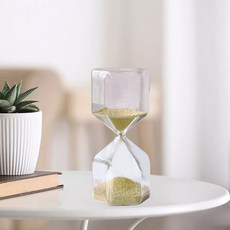 聖誕節金色室內擺飾鑽石秘密玻璃沙漏 A 橫向 7cm*高度 16cm, 清除