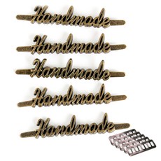 青松編織線 草寫體手工金屬標籤組, 古銅色, 1套