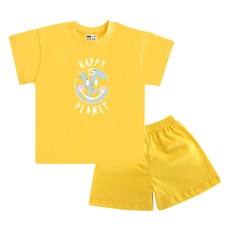 키즈크루 아동용 통기성 뭉게스마일 반팔 상하 세트