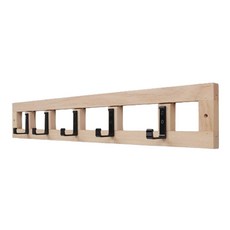 ALLGORR 原木5鉤壁掛衣架 畫框型 大, 1個, 黑色