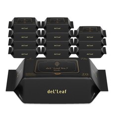 델리프 도톰 엠보싱 저자극 넘버 세븐 카키 물티슈 리필형 휴대, 75g, 20매, 12개