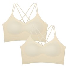 GLAM GONGGAM Double Up後背X字一體成型無縫無痕運動內衣2件組