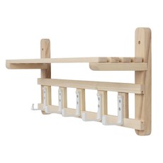 木質 5 孔架子式壁掛均碼, 1個, 白色