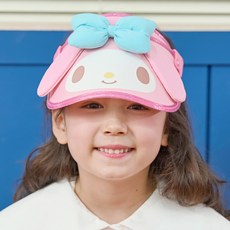 女童款立體美樂蒂亮邊可調整式空頂遮陽帽 NCHKC30043