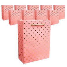 좋은기븐 3D 다이아 금박 쇼핑백, 핑크, 10개