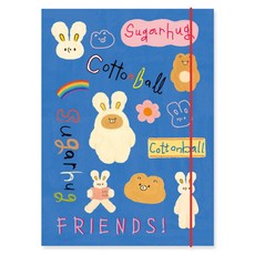 Monolike Unmatched Friends 硬殼活頁夾 A5 6孔, 1個, 03 藍色