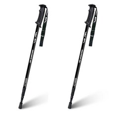 BFL Panta 杜拉鋁3段式可調節長度直式登山杖, 黑色, 2個