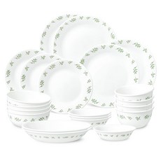 Corelle Brands 康寧餐具 Lime Tree 4人韓式21件組, 混合色, 韓式飯碗 4p + 韓式大碗 4p + 醬菜盤 4p + 圓形小碟 3p + 圓形中碟 2p + 圓形大碟 2p + 大號小菜碟 2p, 1套