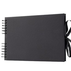 UNHAVE 蝴蝶結點綴活頁線圈相簿 03 黑色 分割款, 40張, 03 黑色 分割款(米色)