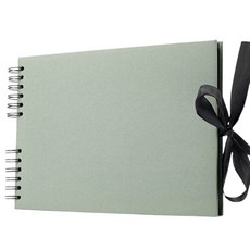 UNHAVE 蝴蝶結點綴活頁線圈相簿 11 綠色 分割款, 20張, 11 綠色 分割款(米色)