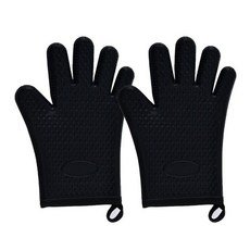 Blue Trade 廚房矽膠烤箱手套 D型 2入, 黑色, 1個
