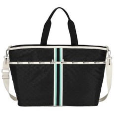 레스포색 여성용 AEC 자카드 누아르 스트라이프 라지 집 토트백 3885.E595