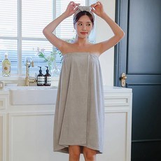 GLAM GONGGAM 女款Mikael毛巾浴袍 + 髮帶套組