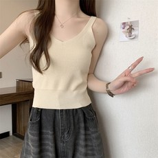 아이엠몽 여성용 프로타 뷔스티에 민소매 니트