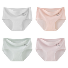 IBboom 女童喵喵貓無痕無縫三角內褲4件組 C04