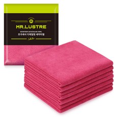 미스터러스터 세차용 다용도 자동차 타월 41 x 36 cm, 핑크, 7개