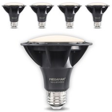 LISHIN Vitson 擴散型軌道燈鹵素LED燈泡 黑色 PAR30 15W, 日光色, 5個