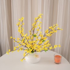 flowertree 人造花瓶花 春天消息 連翹花瓶組 50cm, 單品, 單品, 混合色