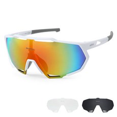 Oaklans 運動太陽眼鏡鏡框 + 3種鏡片組 QX70, 白色(鏡框), 紅色(鏡片), 1個