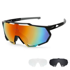 Oaklans 運動太陽眼鏡鏡框 + 3種鏡片組 QX70, 黑色(鏡框), 紅色(鏡片), 1個