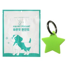 바른펫 강아지 5개월 사용 야광 실리콘 펜던트 목걸이 + 오링 세트, 별, 1세트