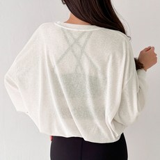 에크레아 여성용 시스루 터널 루즈핏 티셔츠