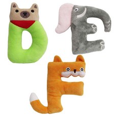 DING DONG PET 寵物動物字母安撫娃娃玩具3件組, 1套, B