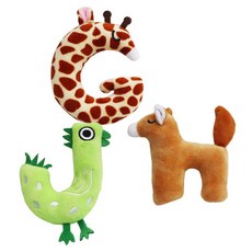 DING DONG PET 寵物動物字母安撫娃娃玩具3件組, 1套, C